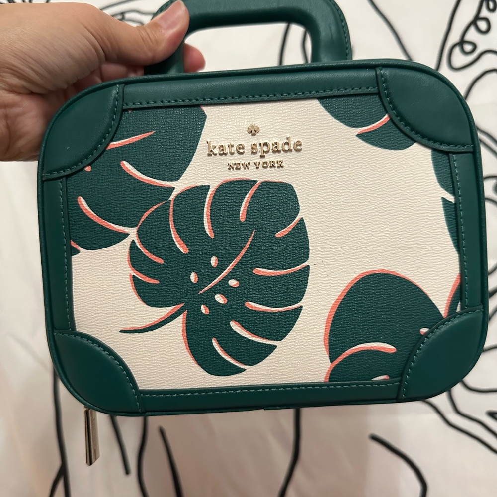 Kate Spade Monstera Leaves Traveler Trunk Crossbody Bag